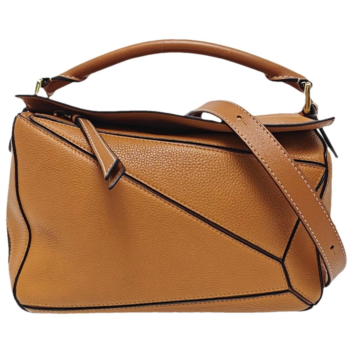 Puzzle leather handbag