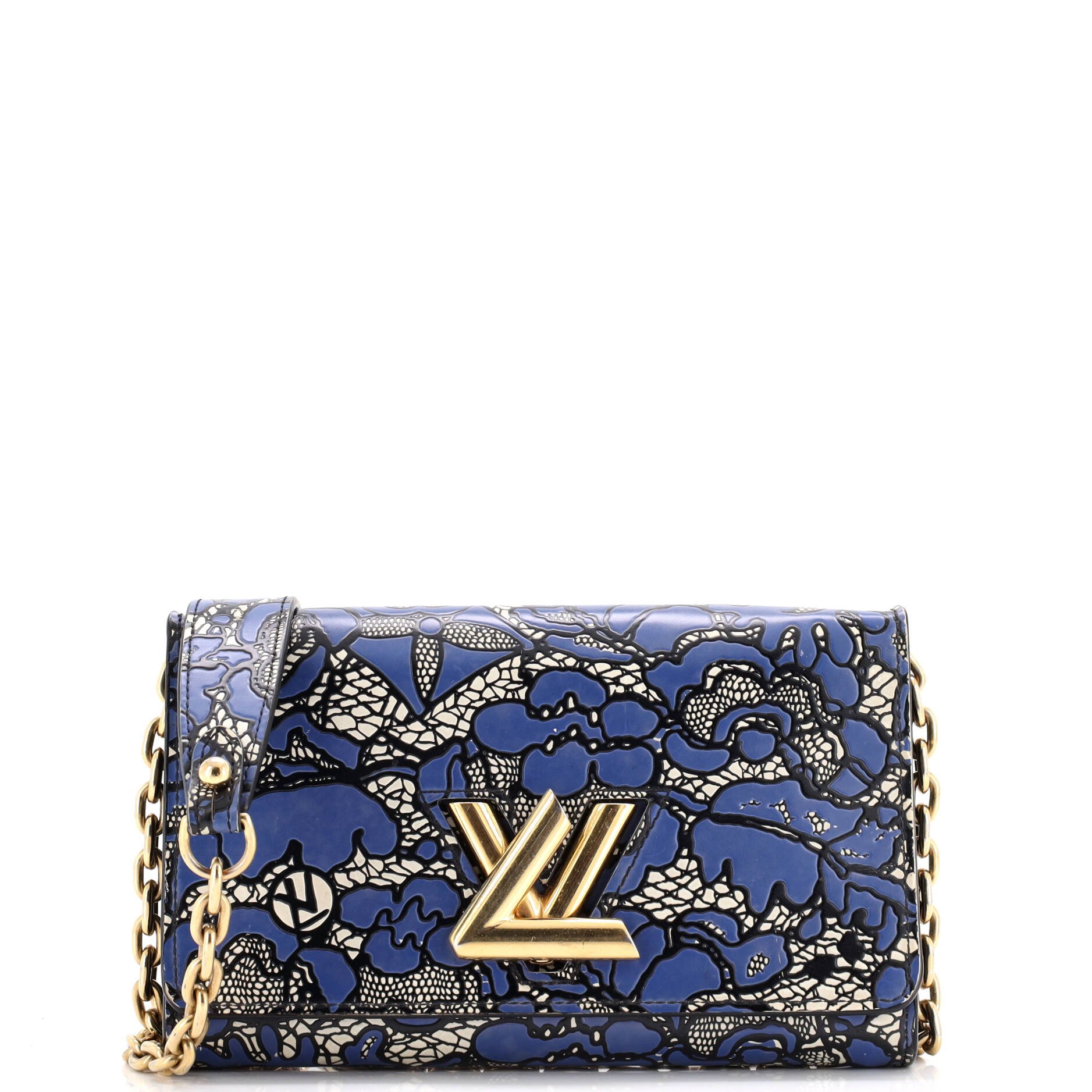 Louis Vuitton Twist Chain Wallet Lace Embossed Leather