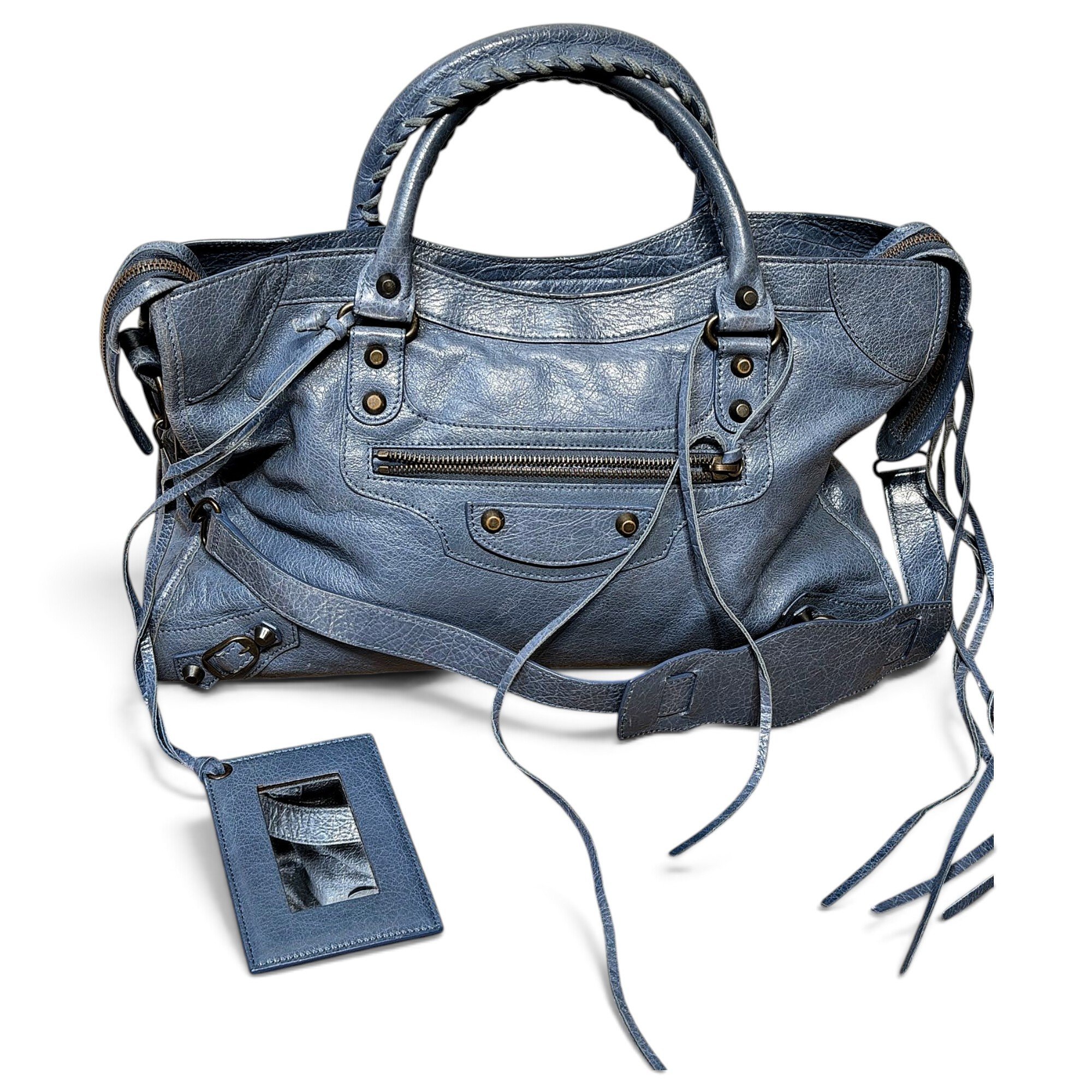 City leather handbag