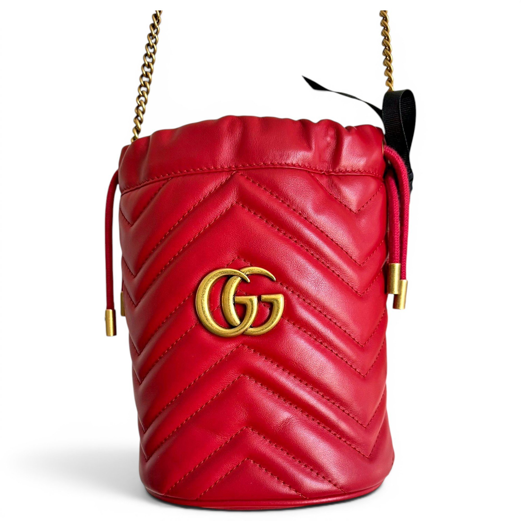 GG Marmont Chain Bucket leather crossbody bag