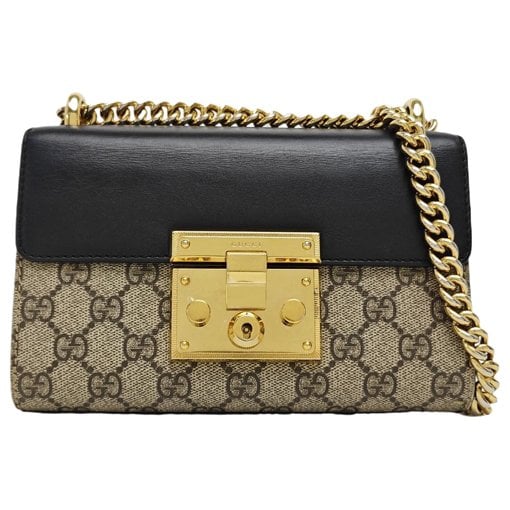 Padlock leather handbag