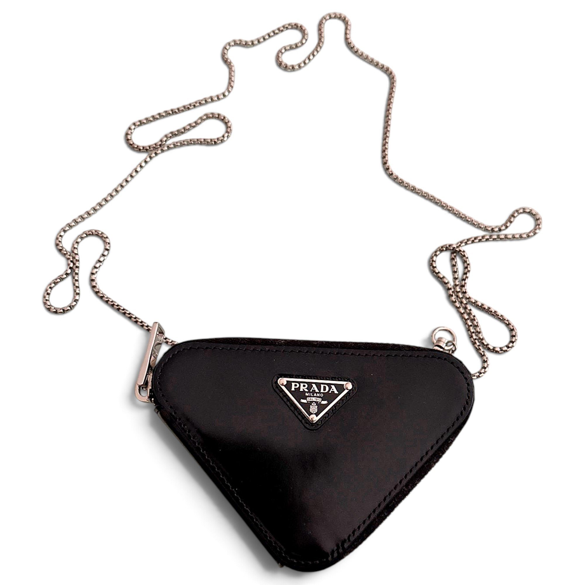 Triangle leather crossbody bag