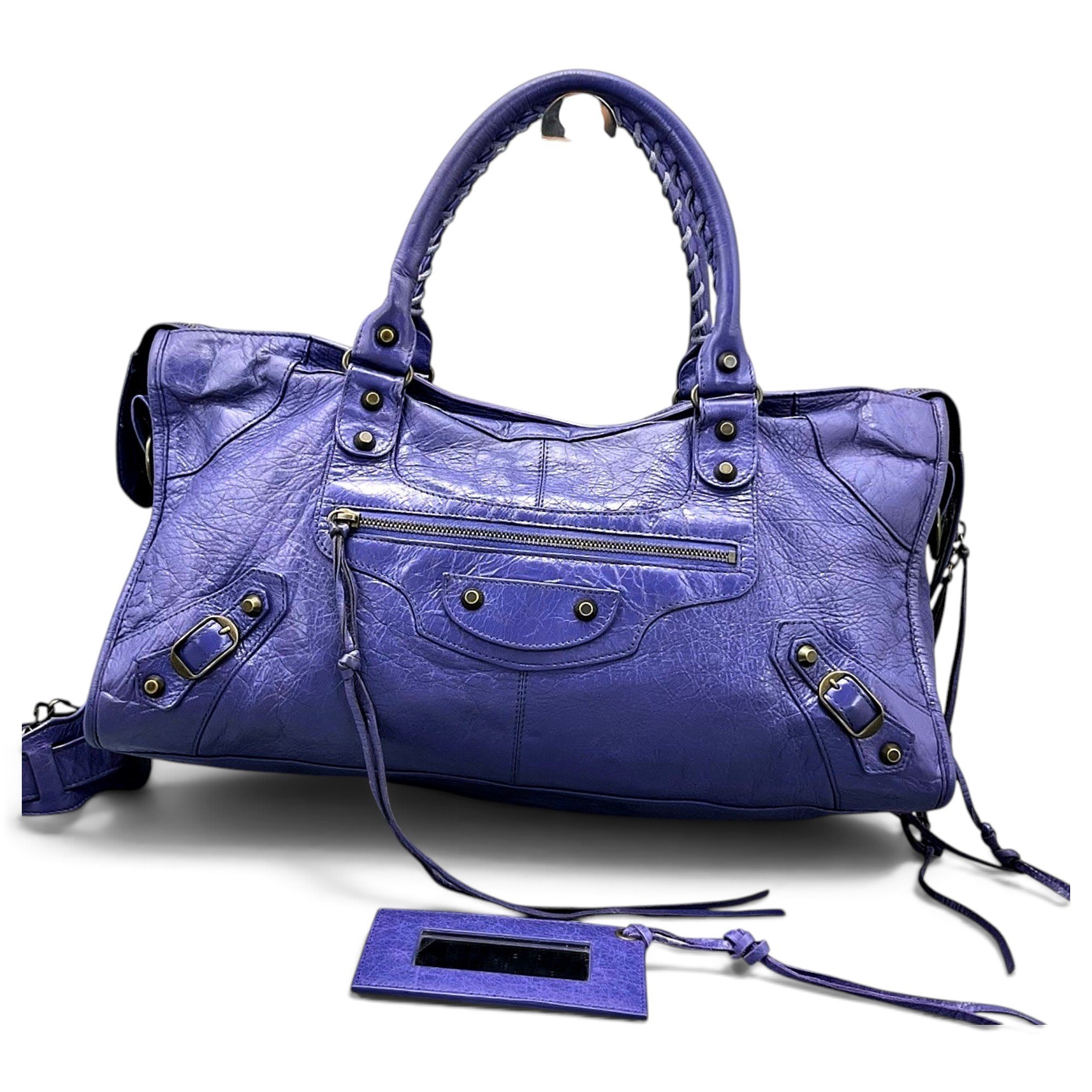 City leather handbag