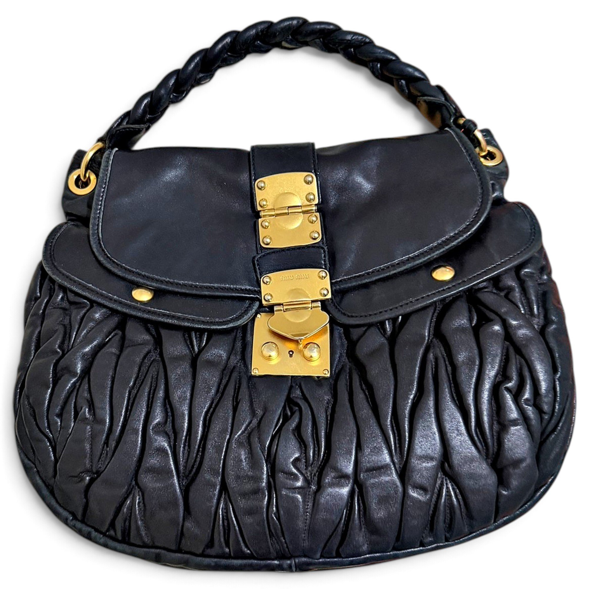 Coffer leather handbag