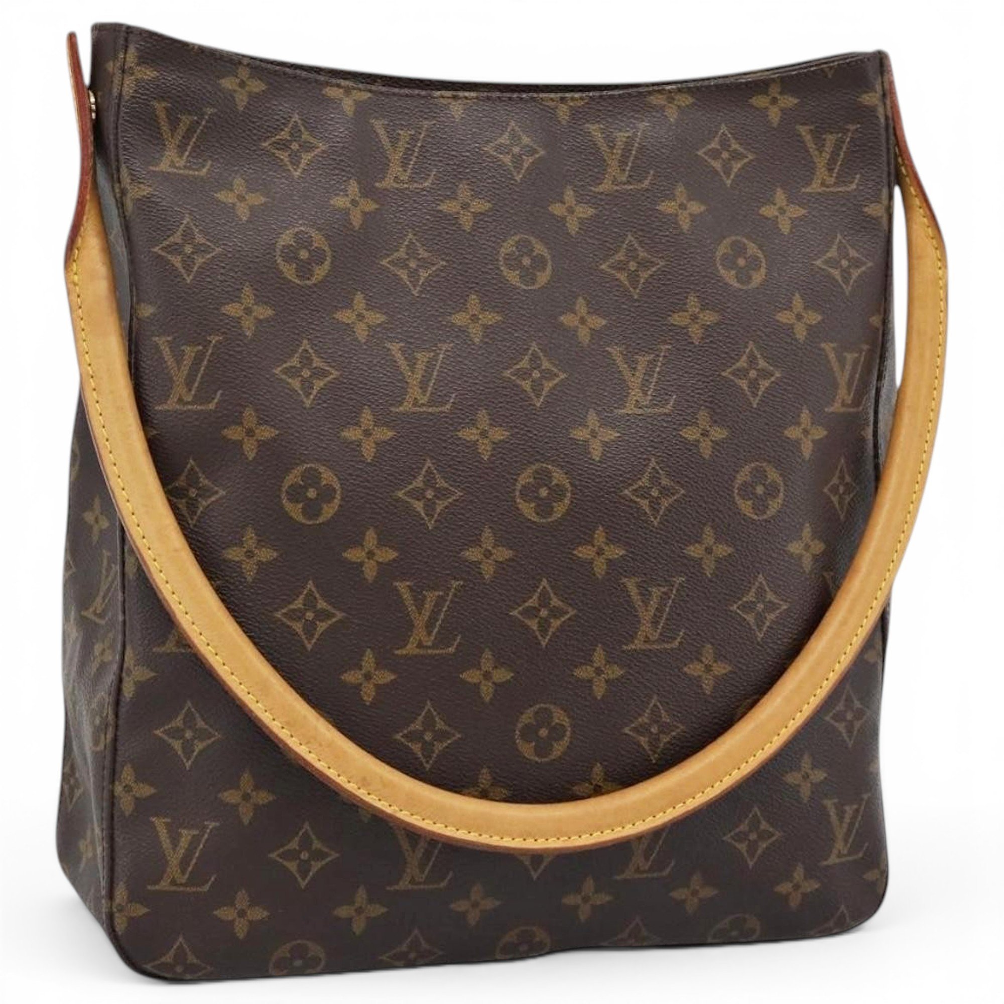 Looping leather handbag