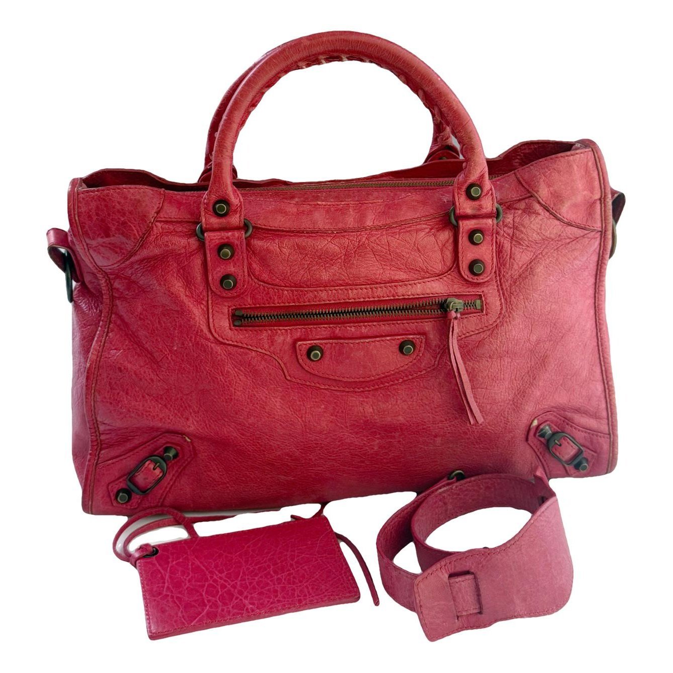 City leather handbag