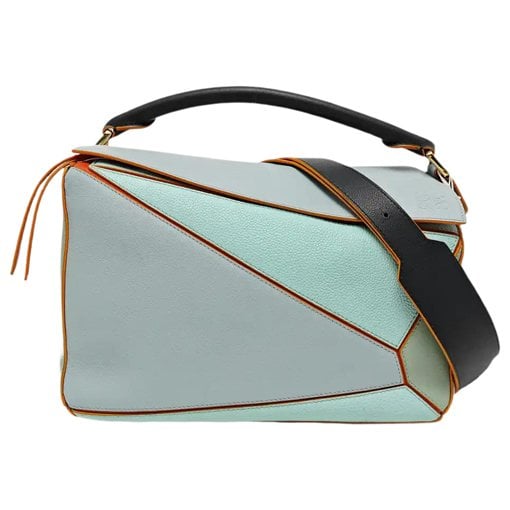 Puzzle leather handbag