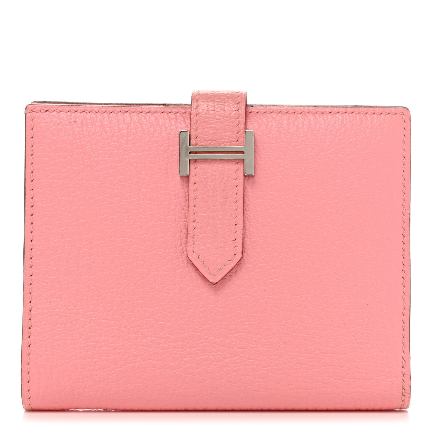 Hermes Chevre Mysore Bearn Compact Wallet Rose Confetti