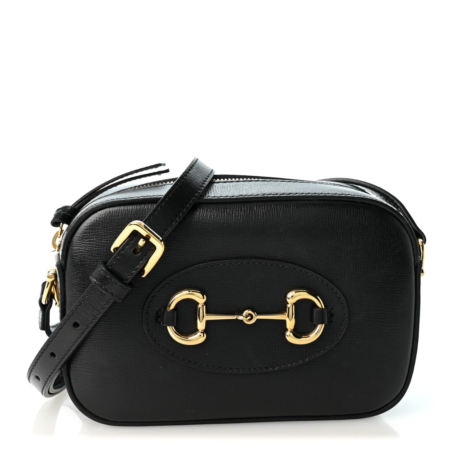 Gucci Calfskin Mini Horsebit 1955 Camera Shoulder Bag  Black
