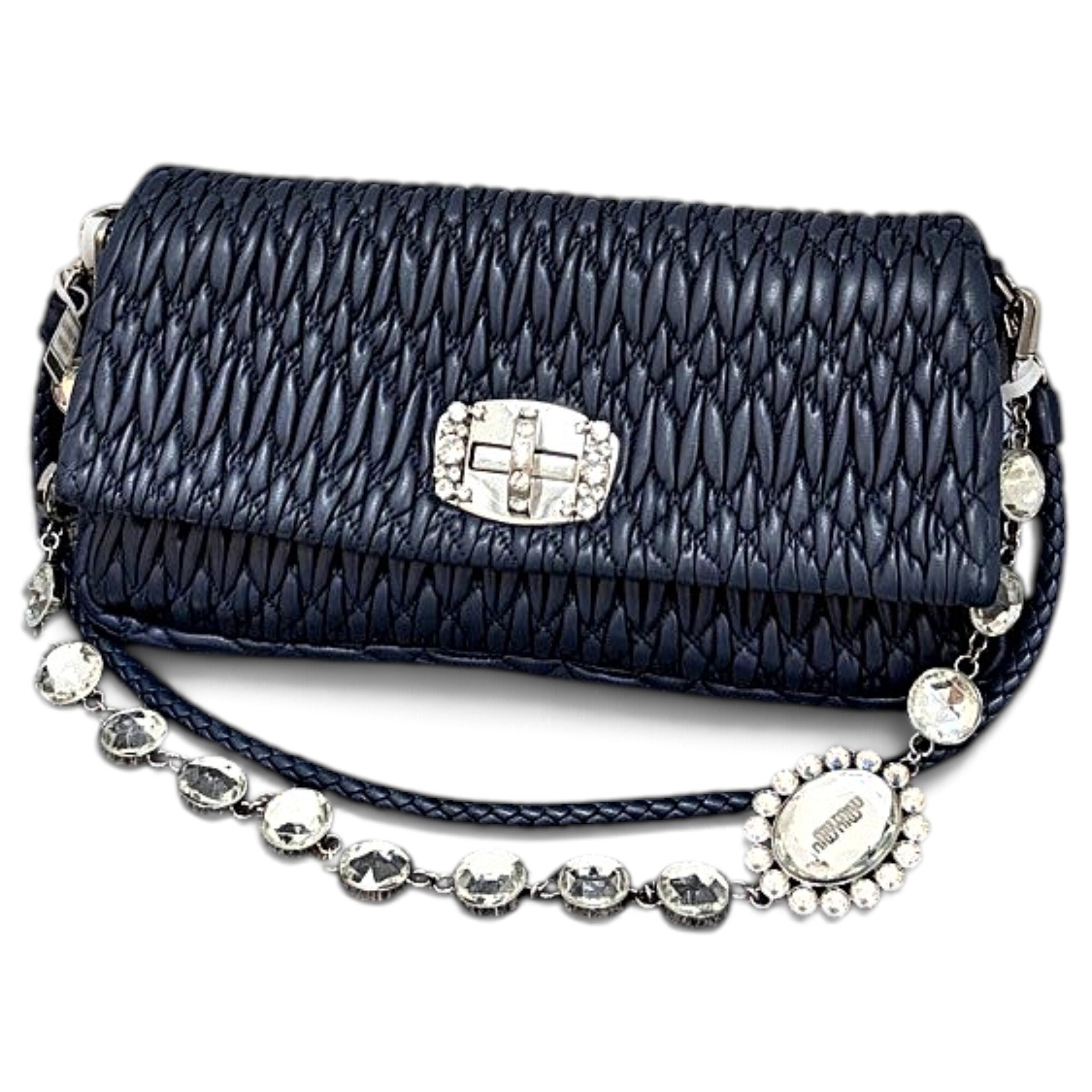 Miu Miu Miu Crystal leather handbag