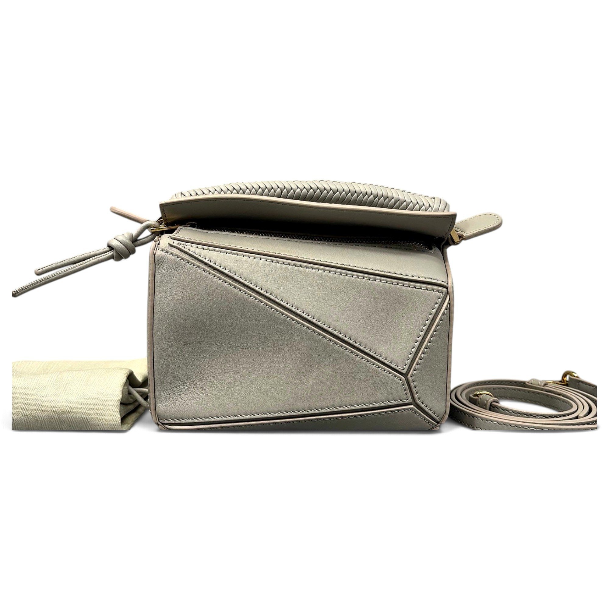Puzzle leather handbag