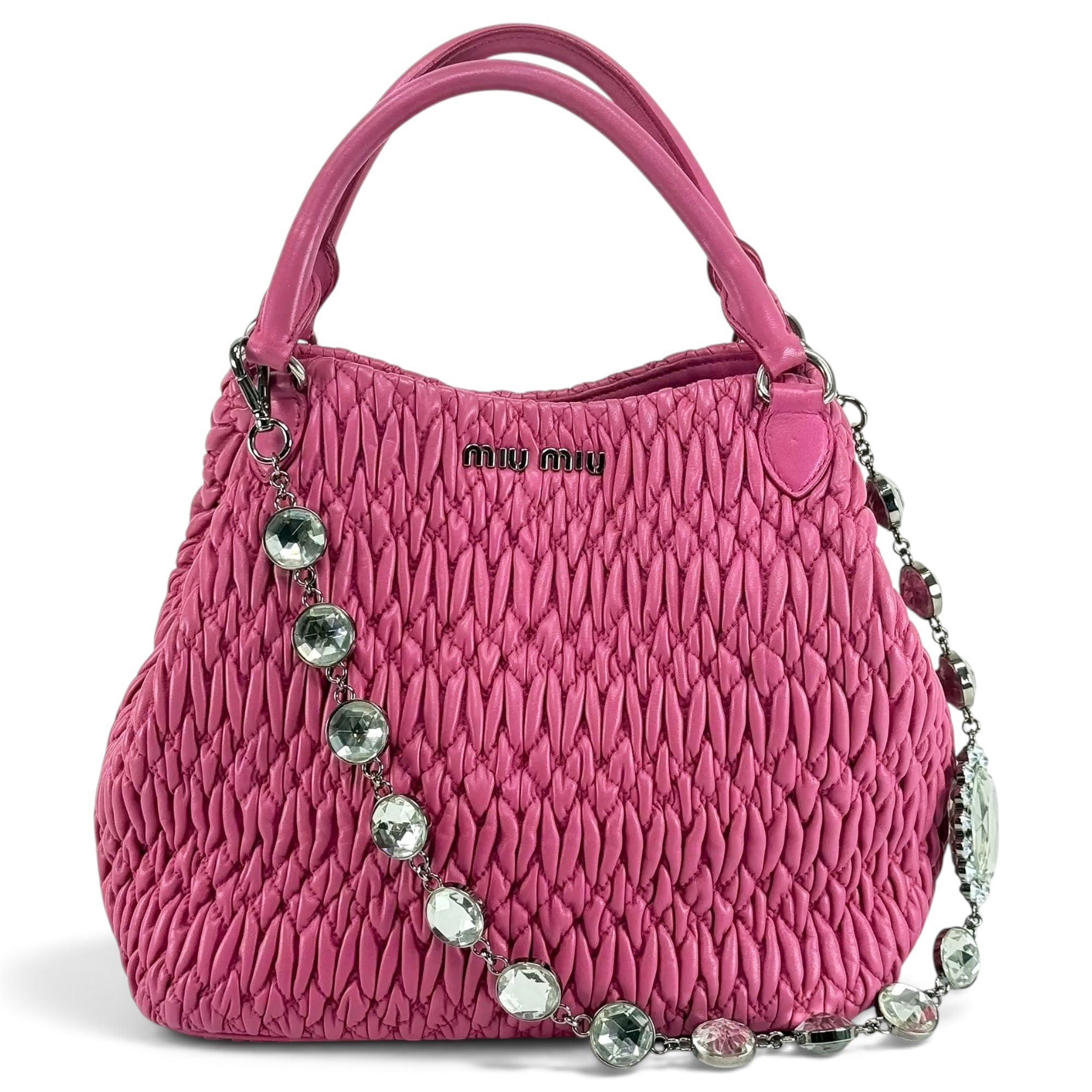 Matelassé leather handbag