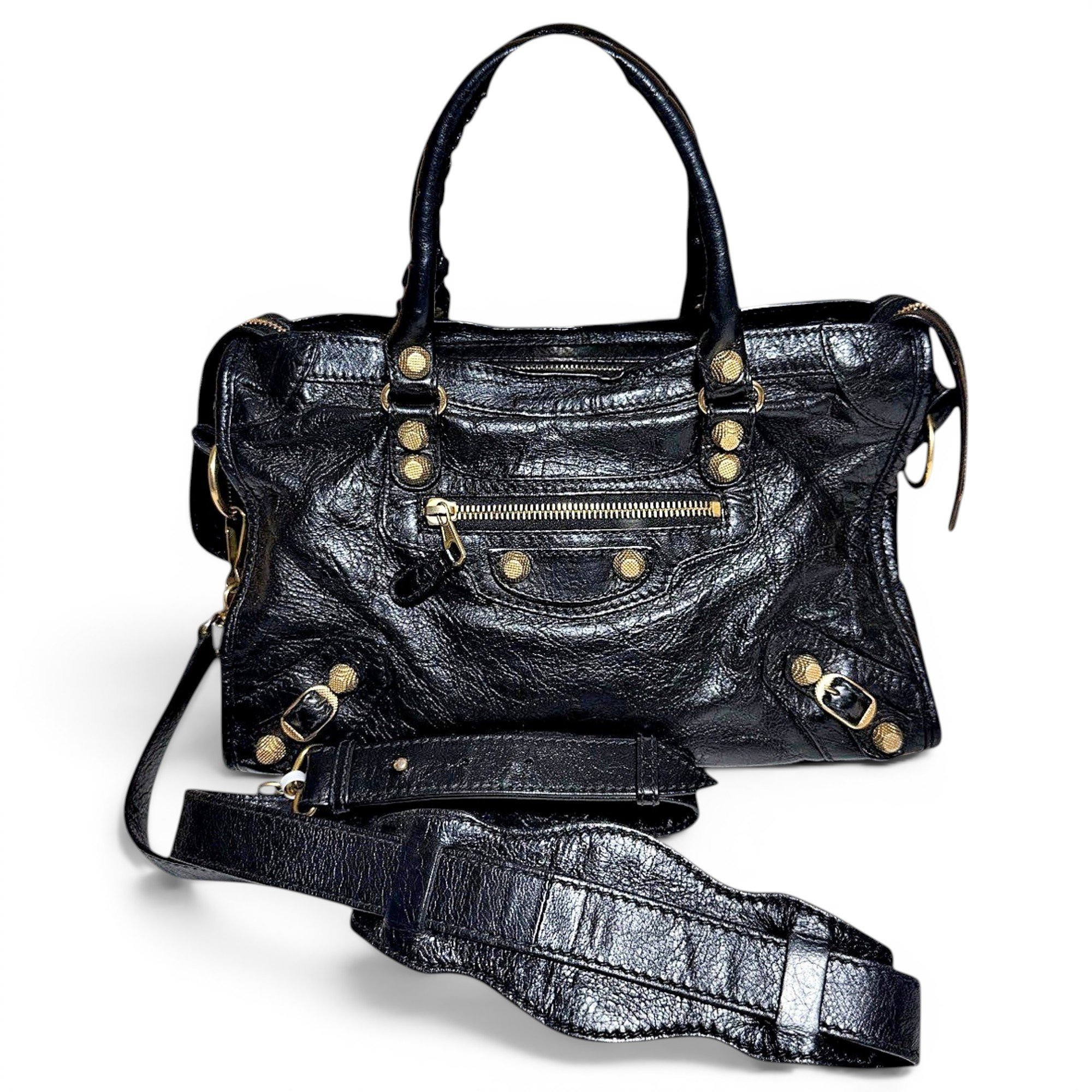 Classic Metalic leather handbag