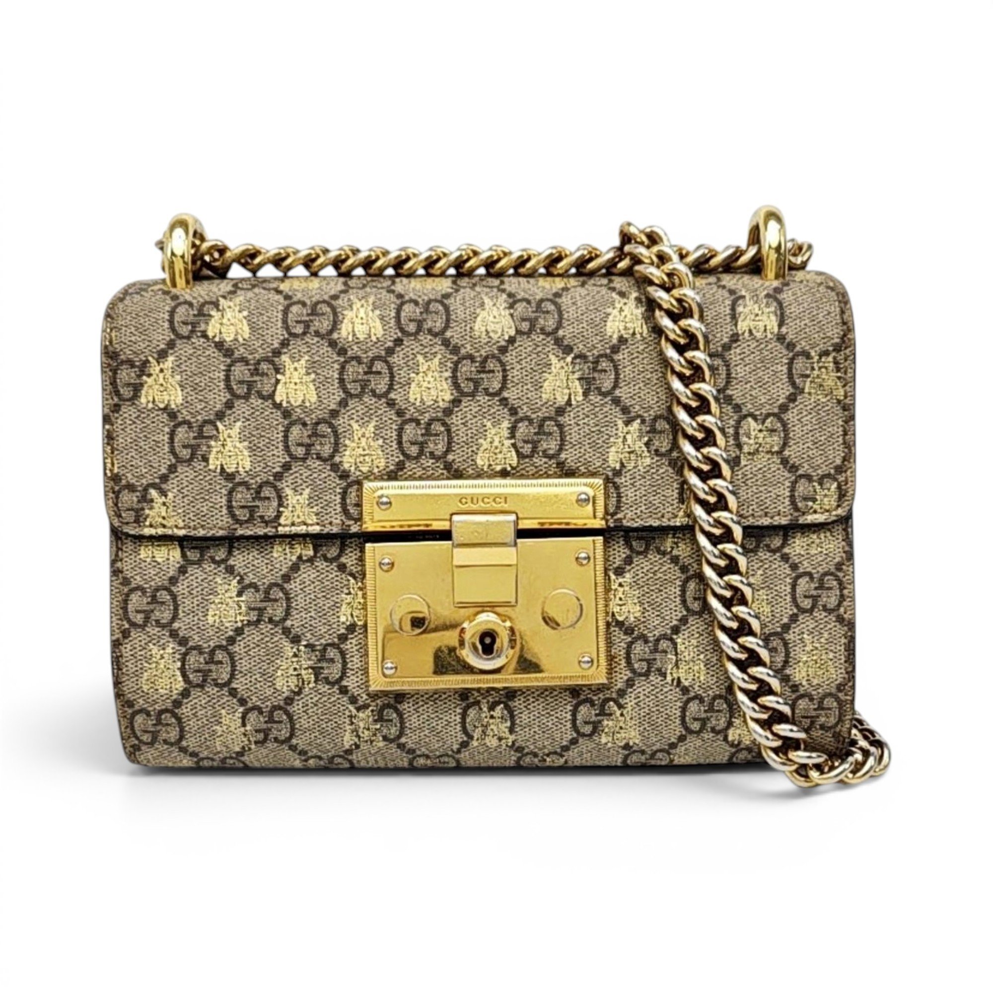 Padlock leather handbag