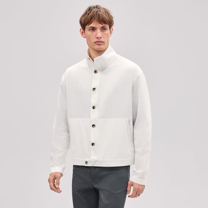 Écru "Pique Plie" Buttoned Jacket
