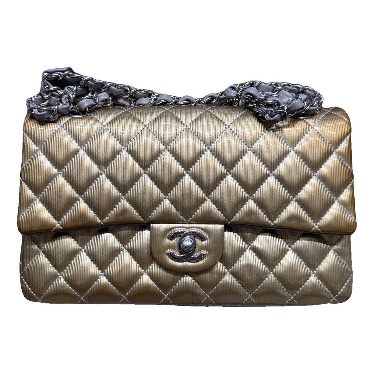 Trendy CC Flap patent leather handbag