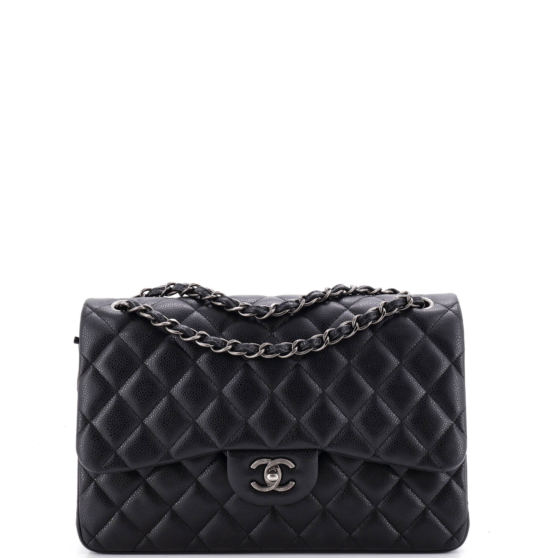 Classic Double Flap Bag Quilted Caviar Jumbo
