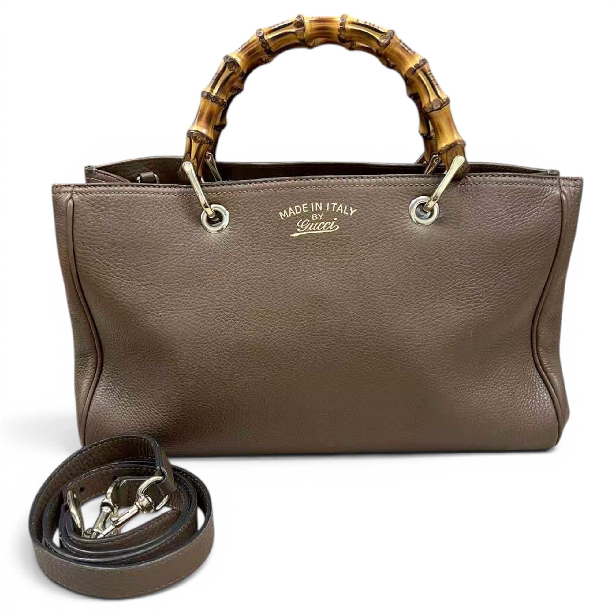 Bamboo leather handbag