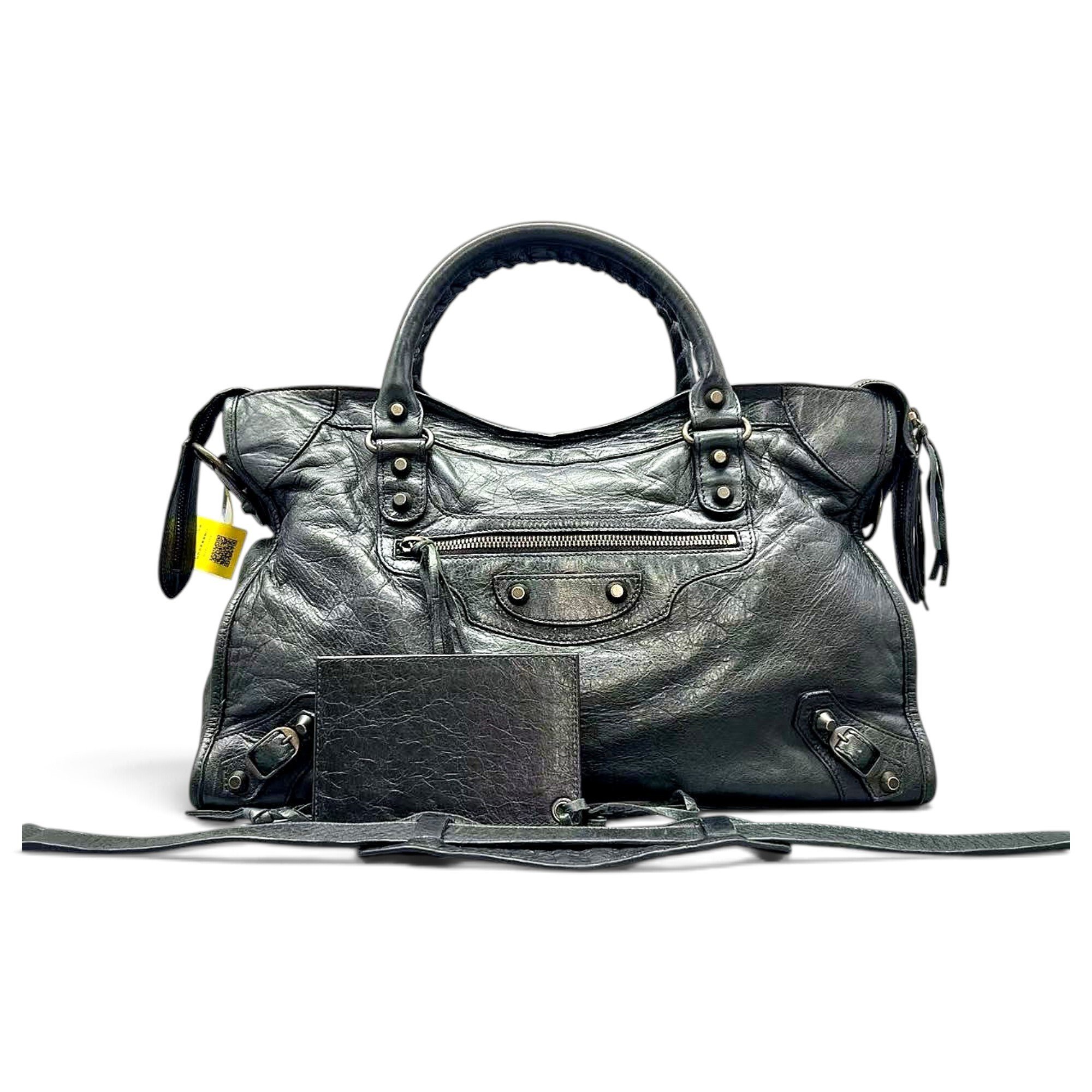 City leather handbag