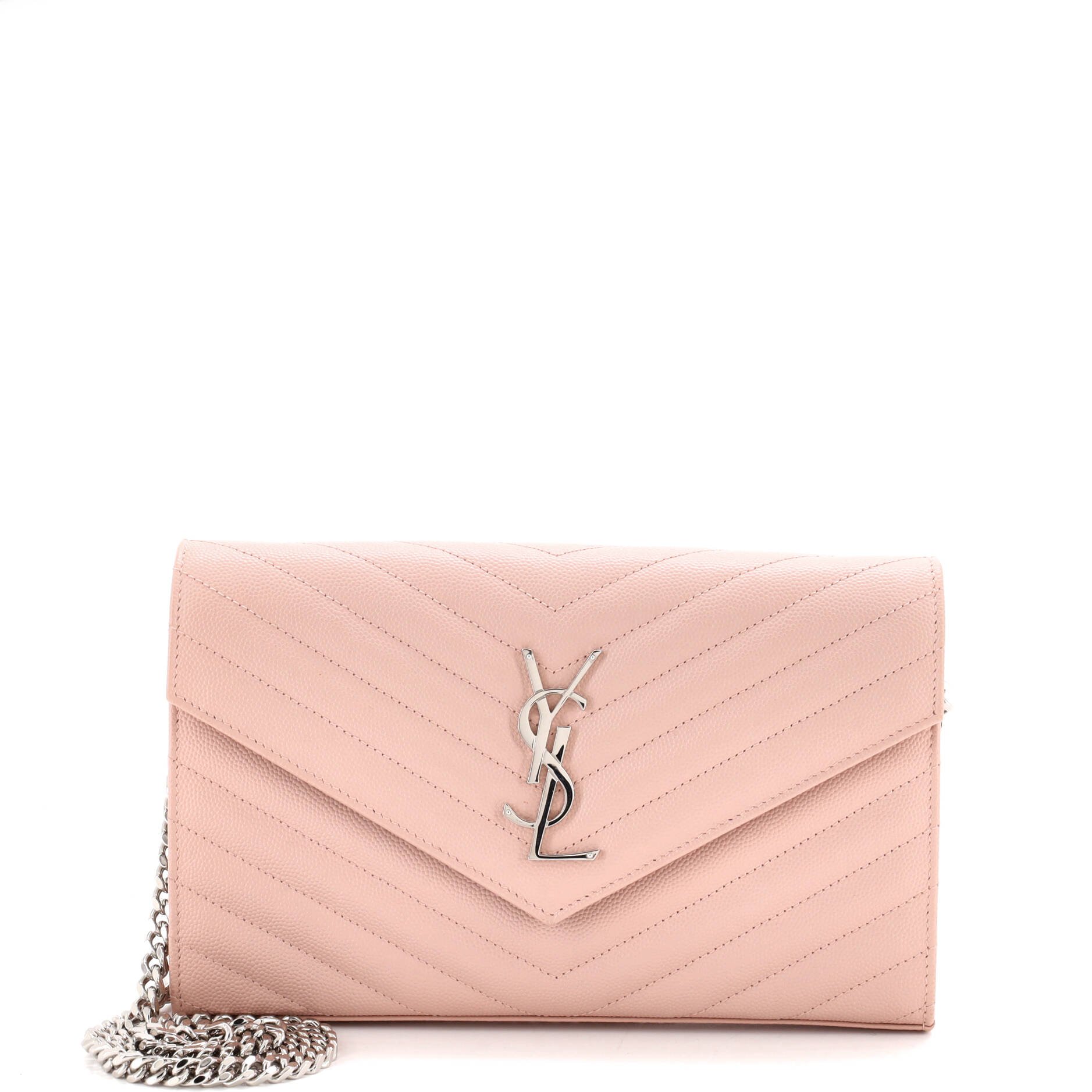Classic Monogram Wallet on Chain Matelasse Chevron Leather Medium
