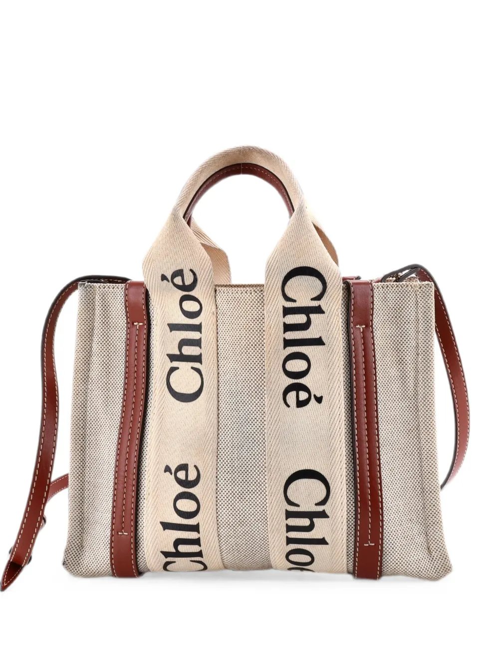 Woody Convertible Canvas with Leather Small tote bag