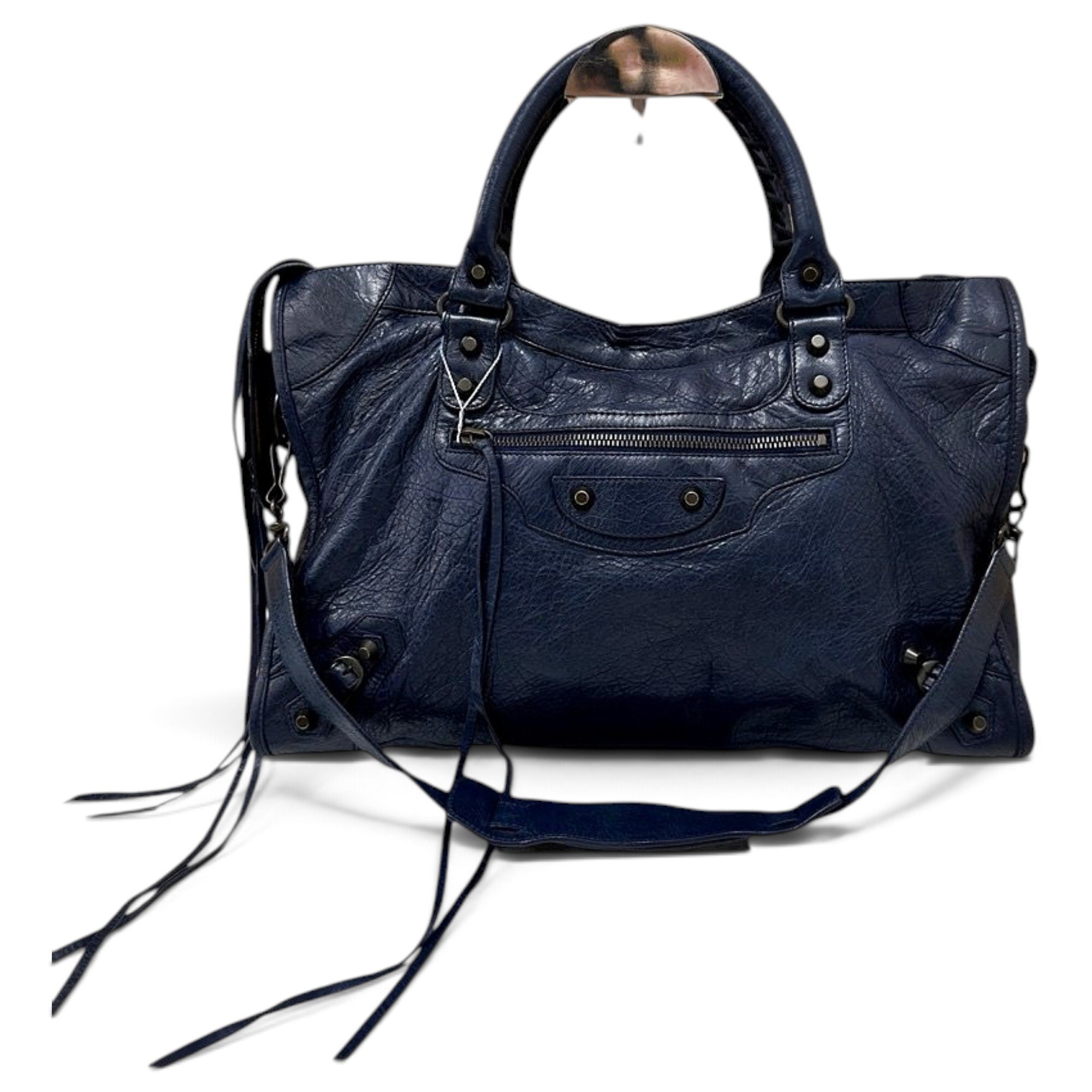City leather handbag