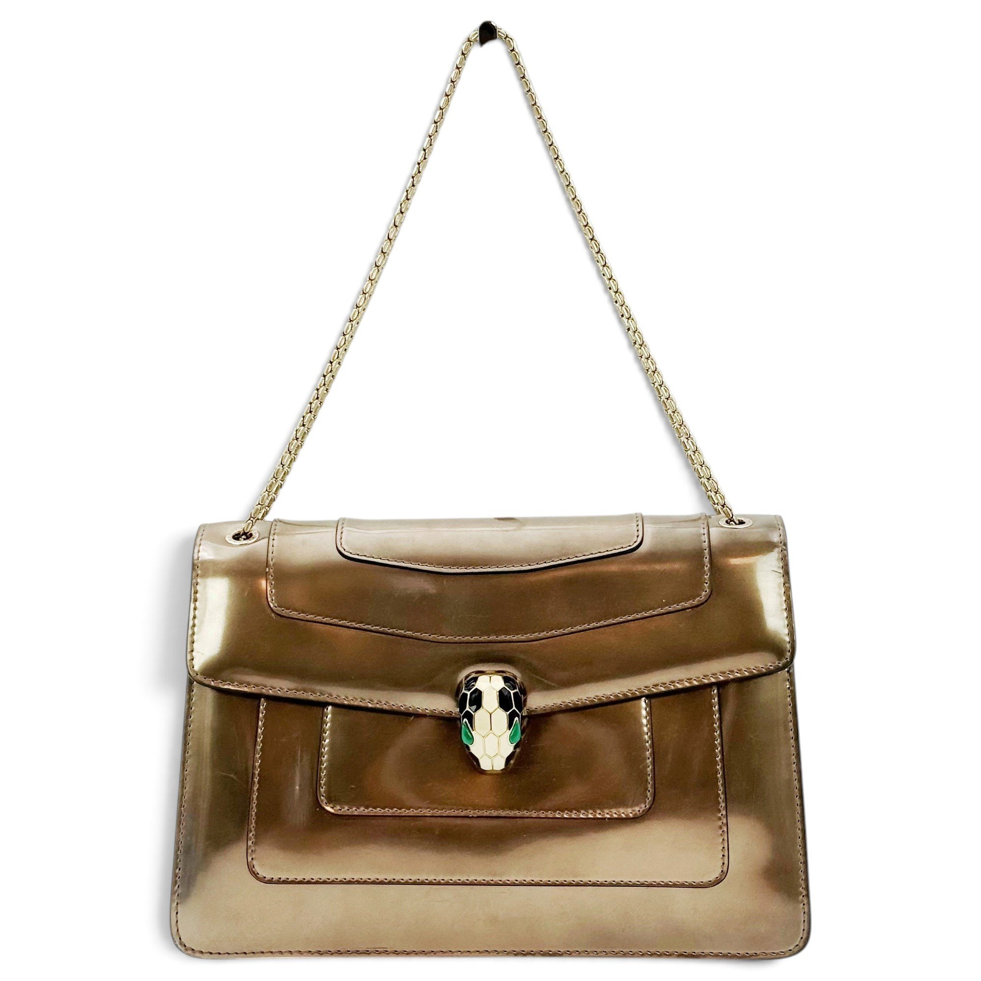 Serpenti patent leather handbag