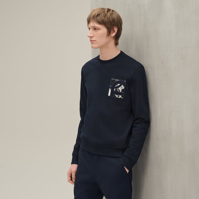 Marine "Ex-libris" Crewneck Sweater