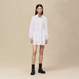 Embroidered drawstring dress