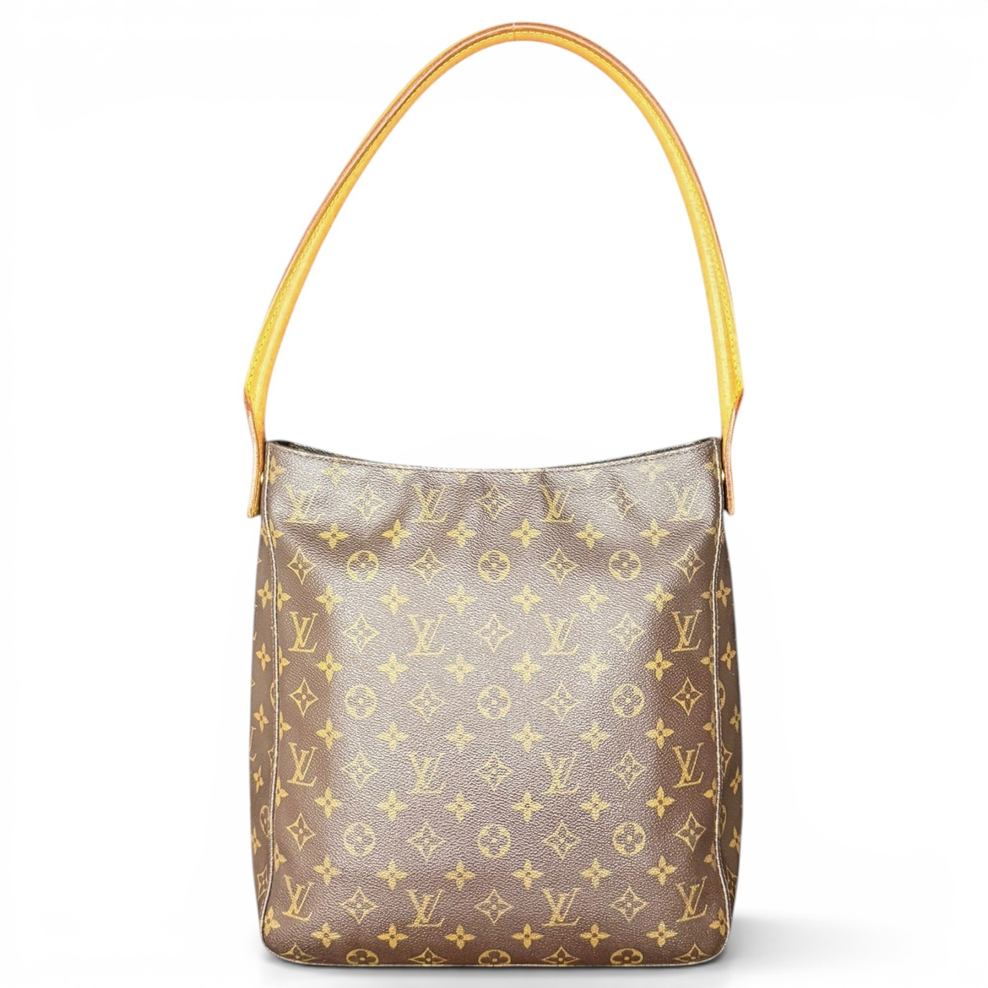 Looping leather handbag