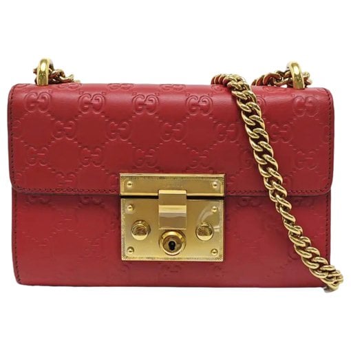 Padlock leather handbag
