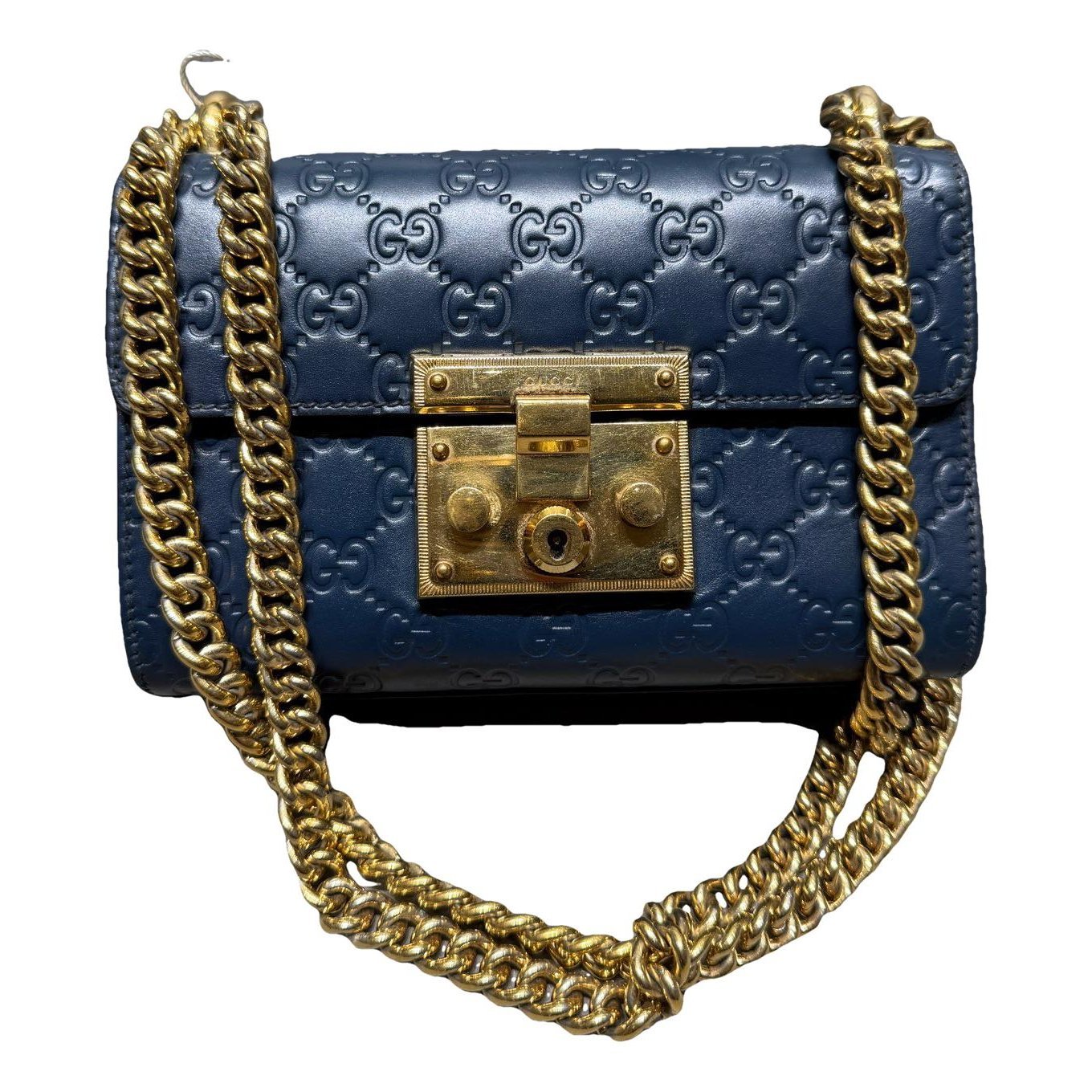 Padlock leather handbag
