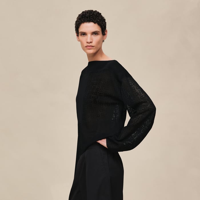 Noir "Chaine d'Ancre" Long-sleeve Sweater