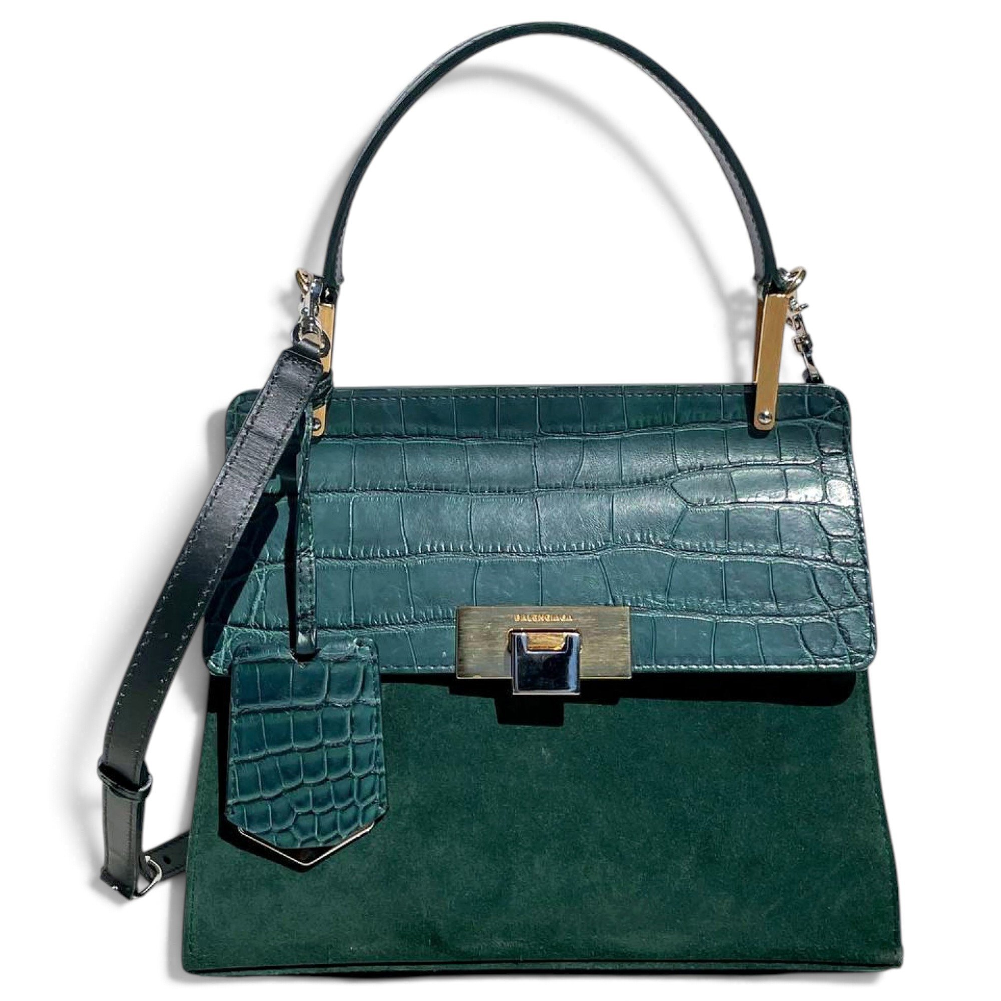Balenciaga Padlock leather satchel