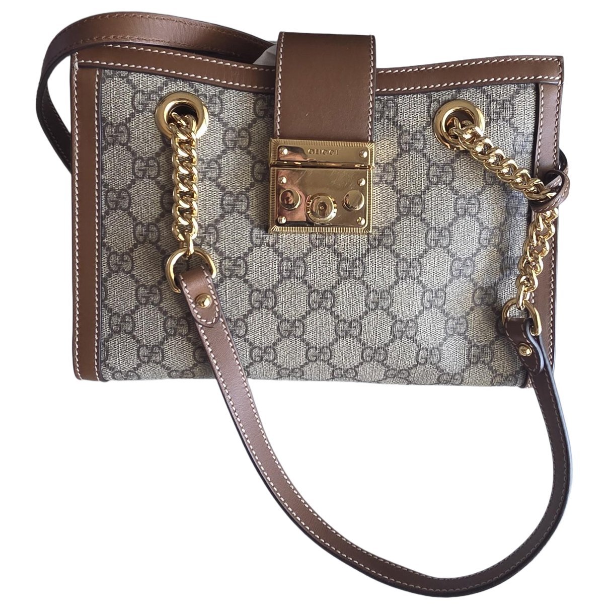 Padlock leather handbag