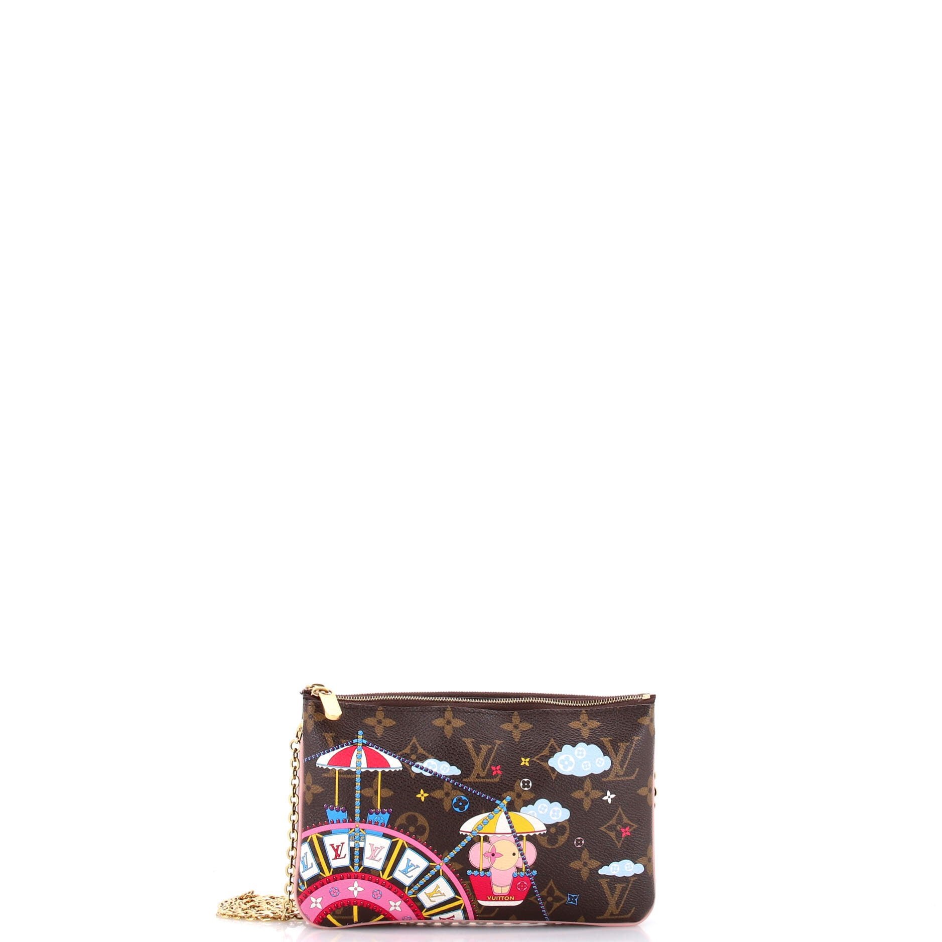 Double Zip Pochette Limited Edition Vivienne Xmas Monogram Canvas