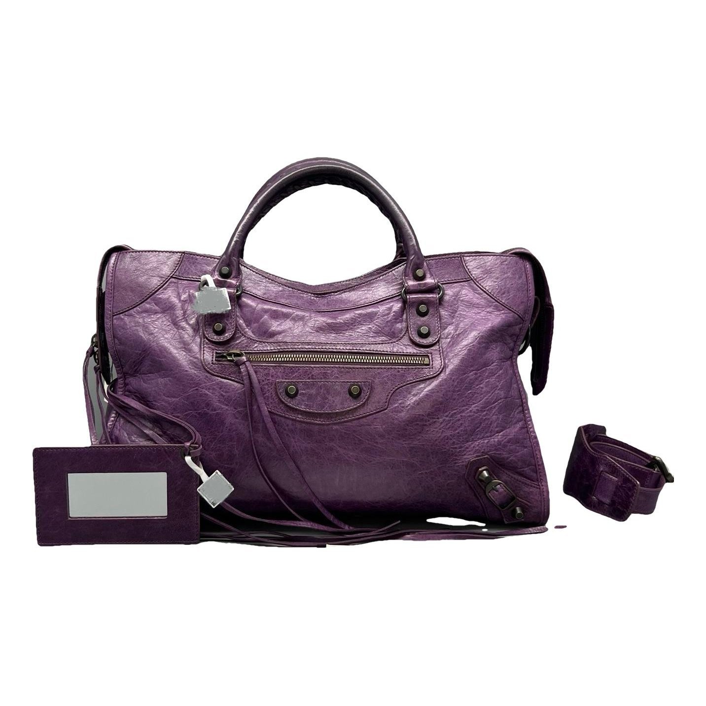 City leather handbag