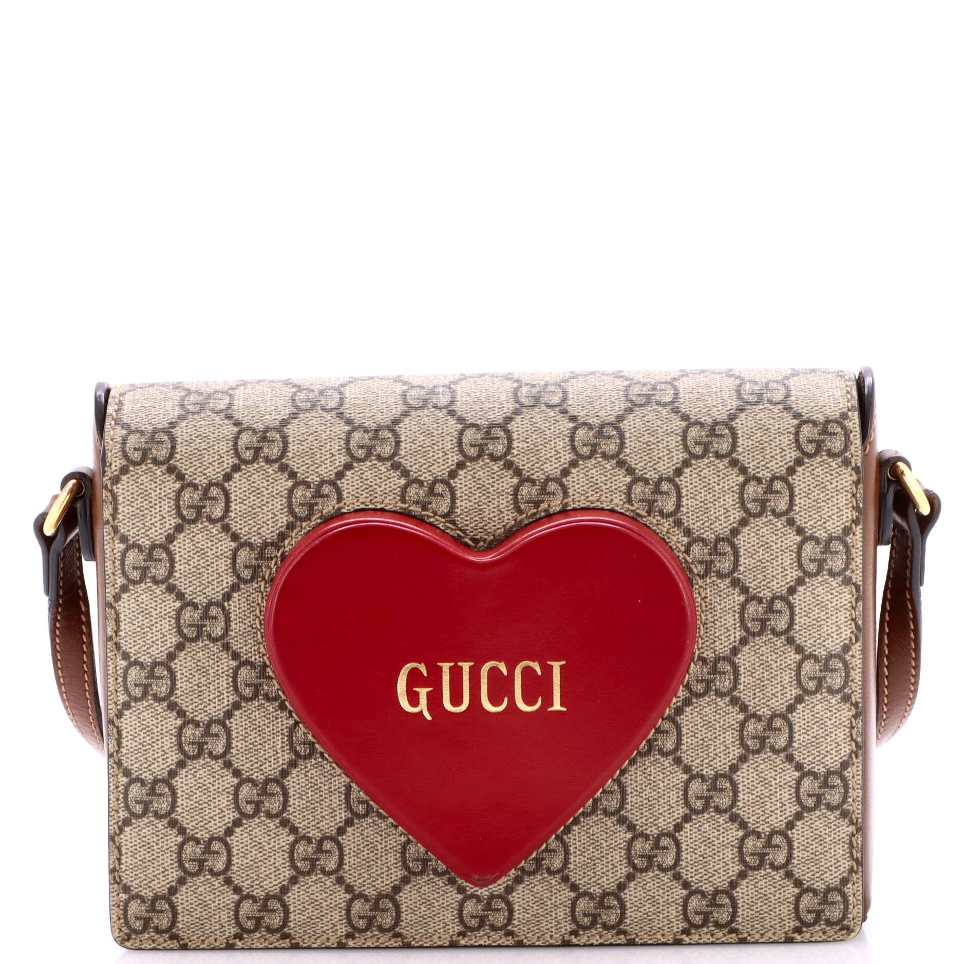 Logo Heart Crossbody Bag GG Coated Canvas
