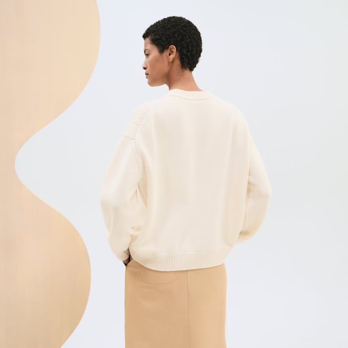 Blanc Naturel Cashmere Long-sleeve Sweater