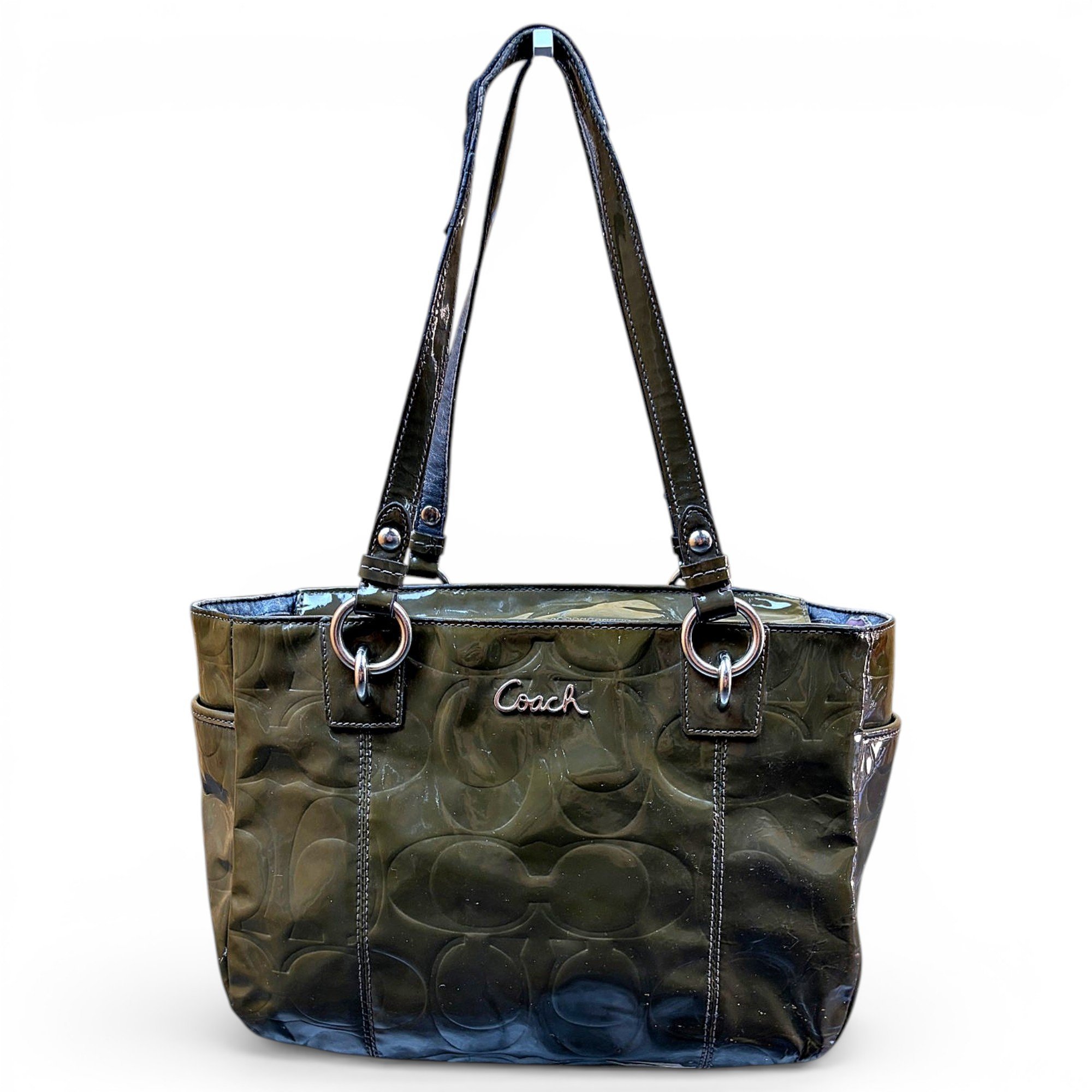 Patent leather tote