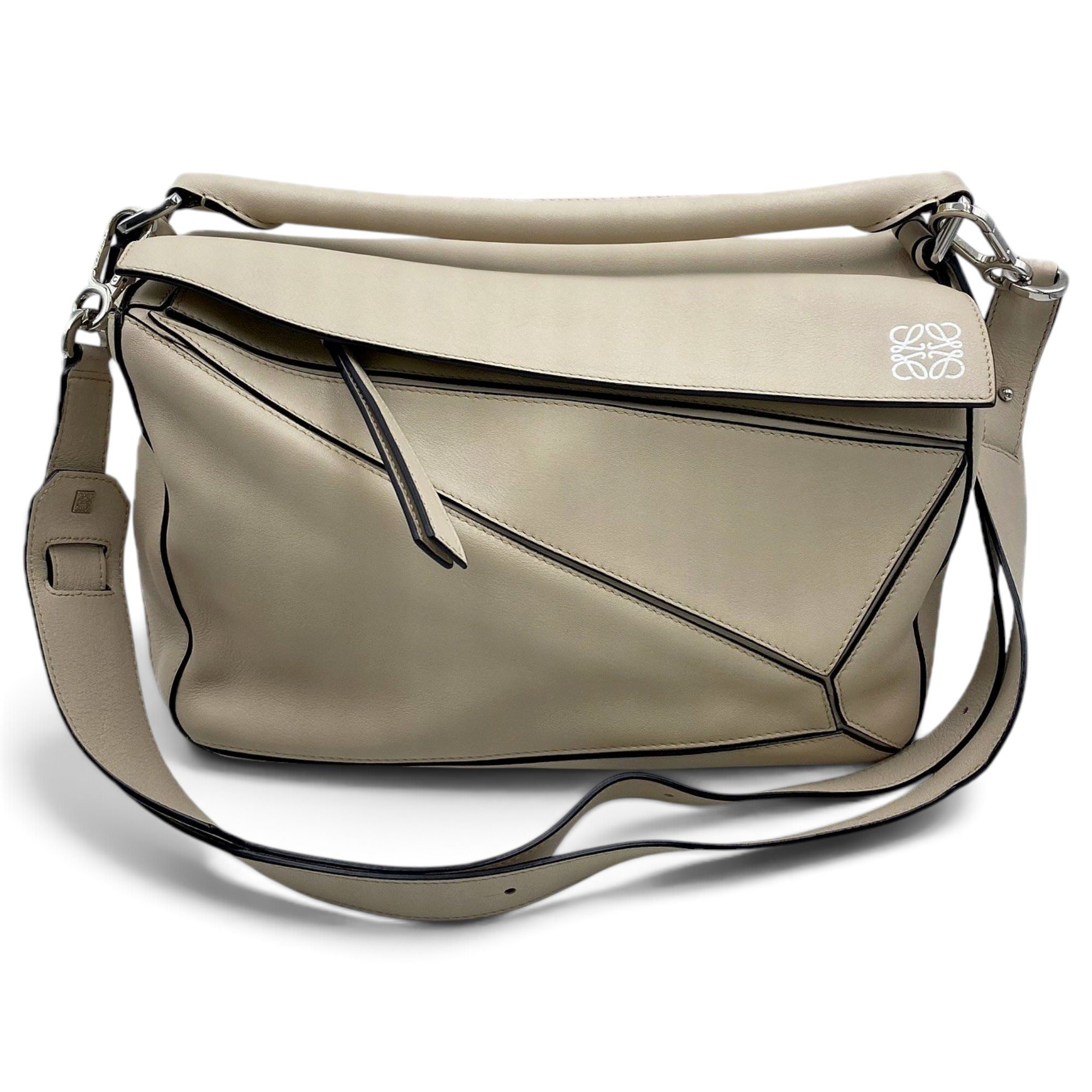 Puzzle leather handbag