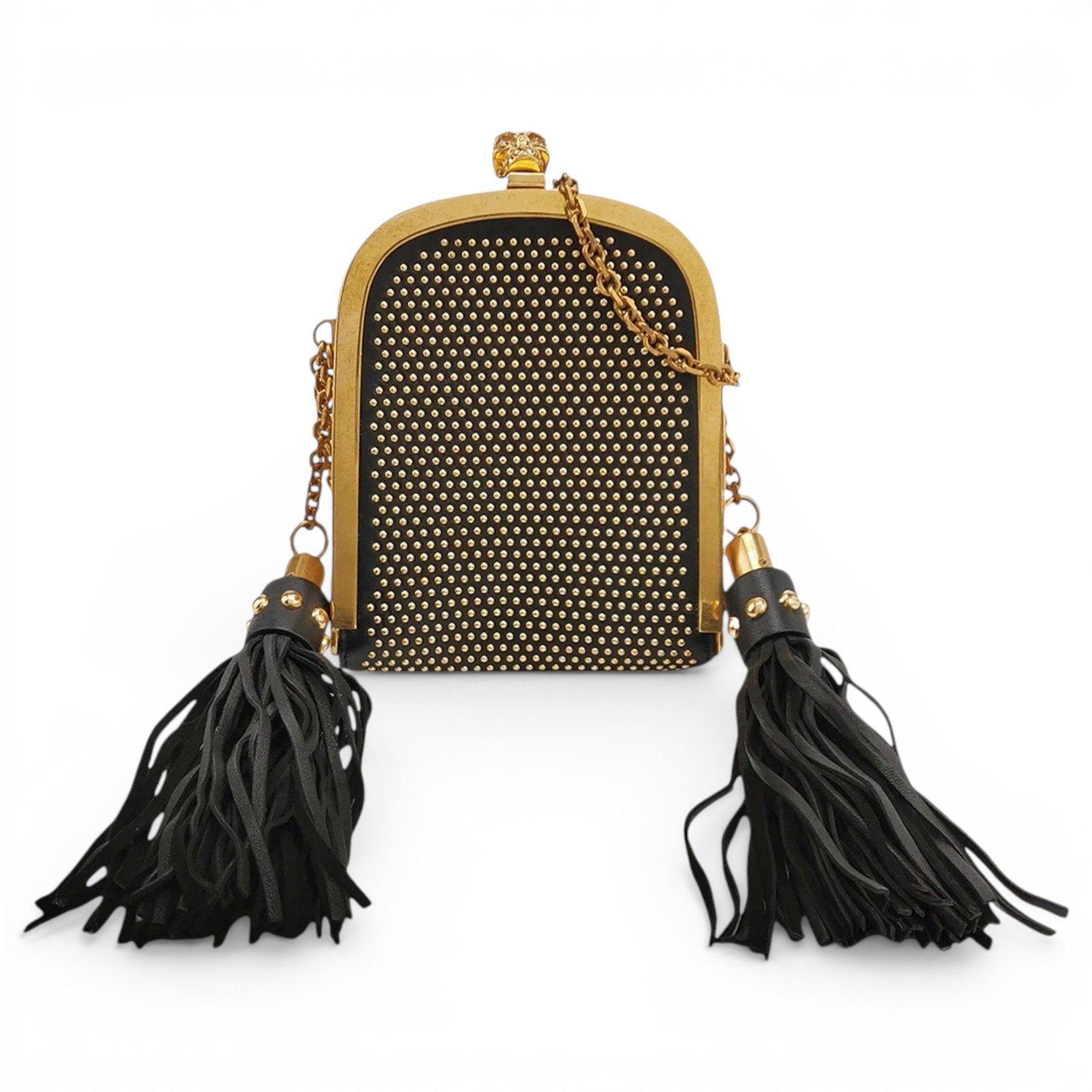 Skull leather crossbody bag