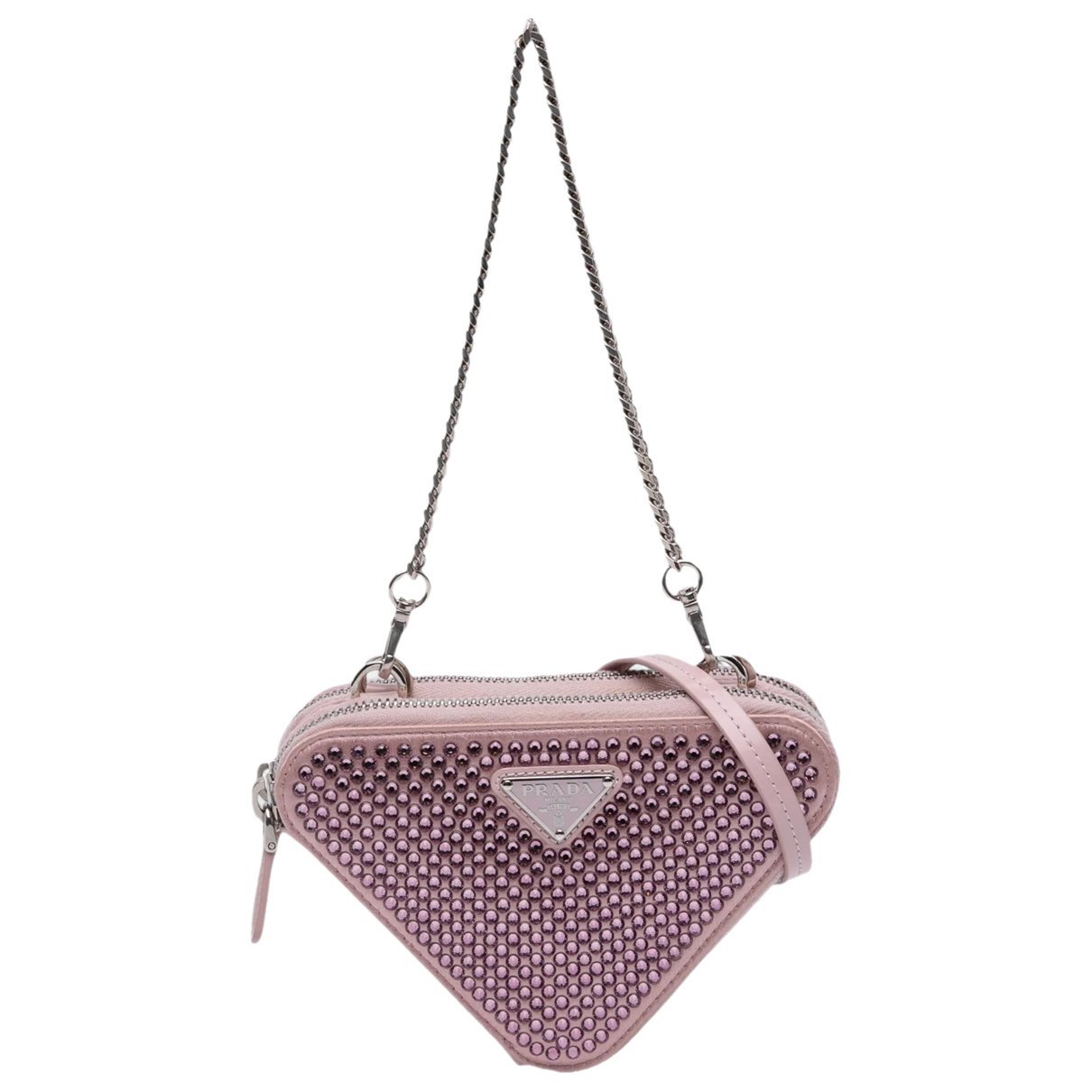 Triangle leather satchel