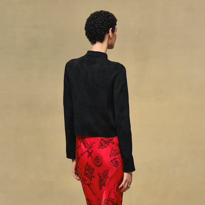 Noir "Ferronnerie" Long-sleeve Cardigan
