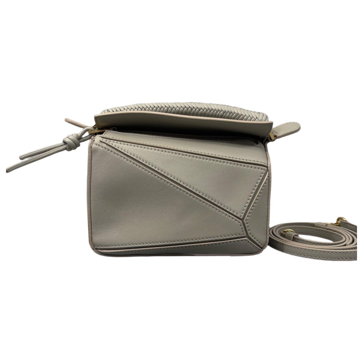 Puzzle leather handbag