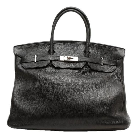 Hermes Birkin 40 Handbag Black Clemence Leather