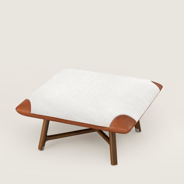 Les Necessaires d'Hermès "carre d'assise" low stool, medium model