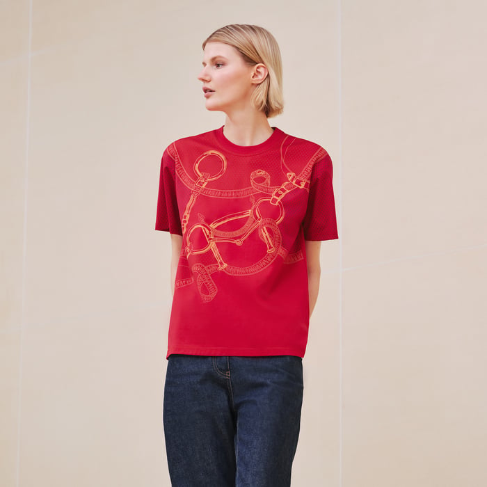 Rose Canneberge "Eperon d'Or Bandana" Maxi T-shirt