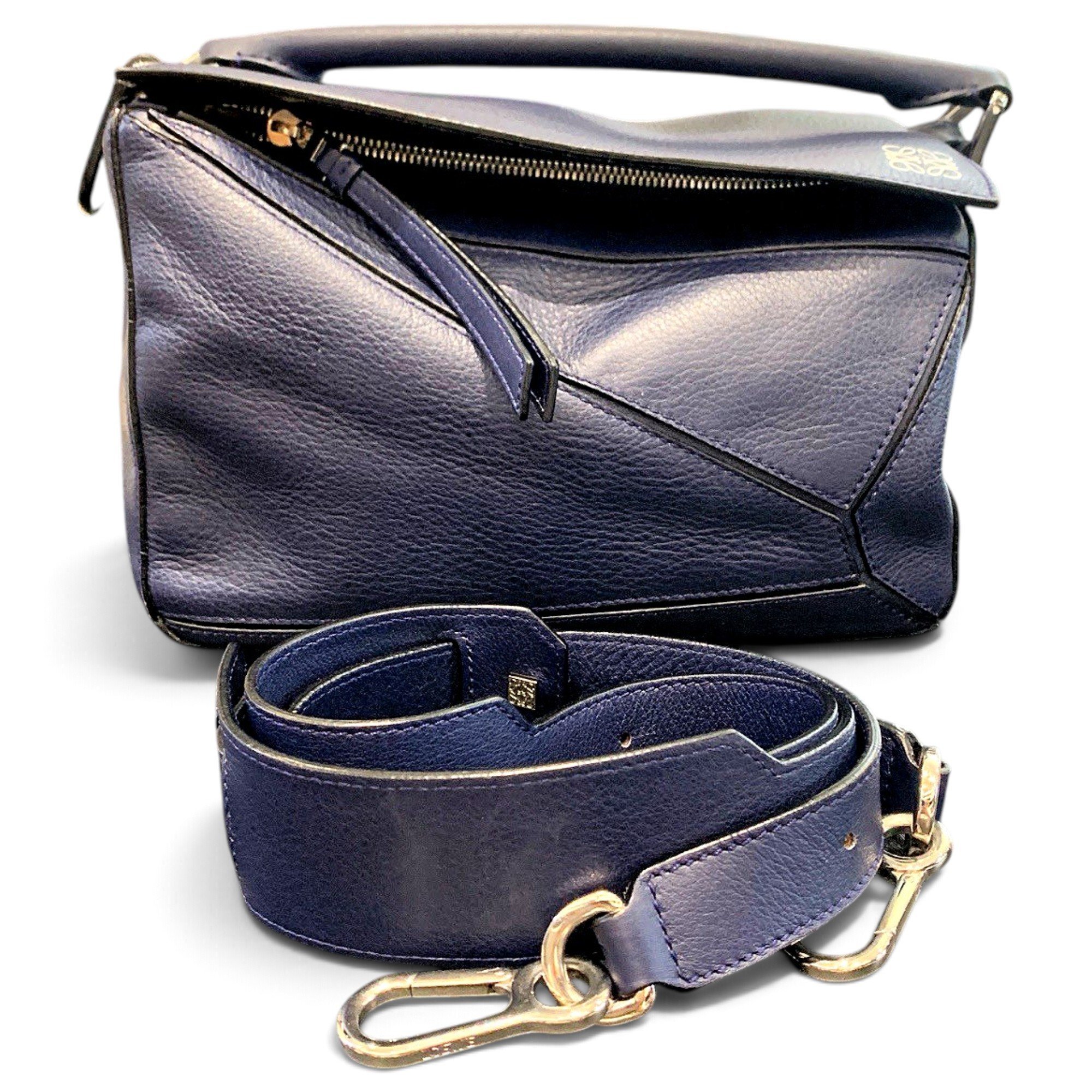 Puzzle leather handbag