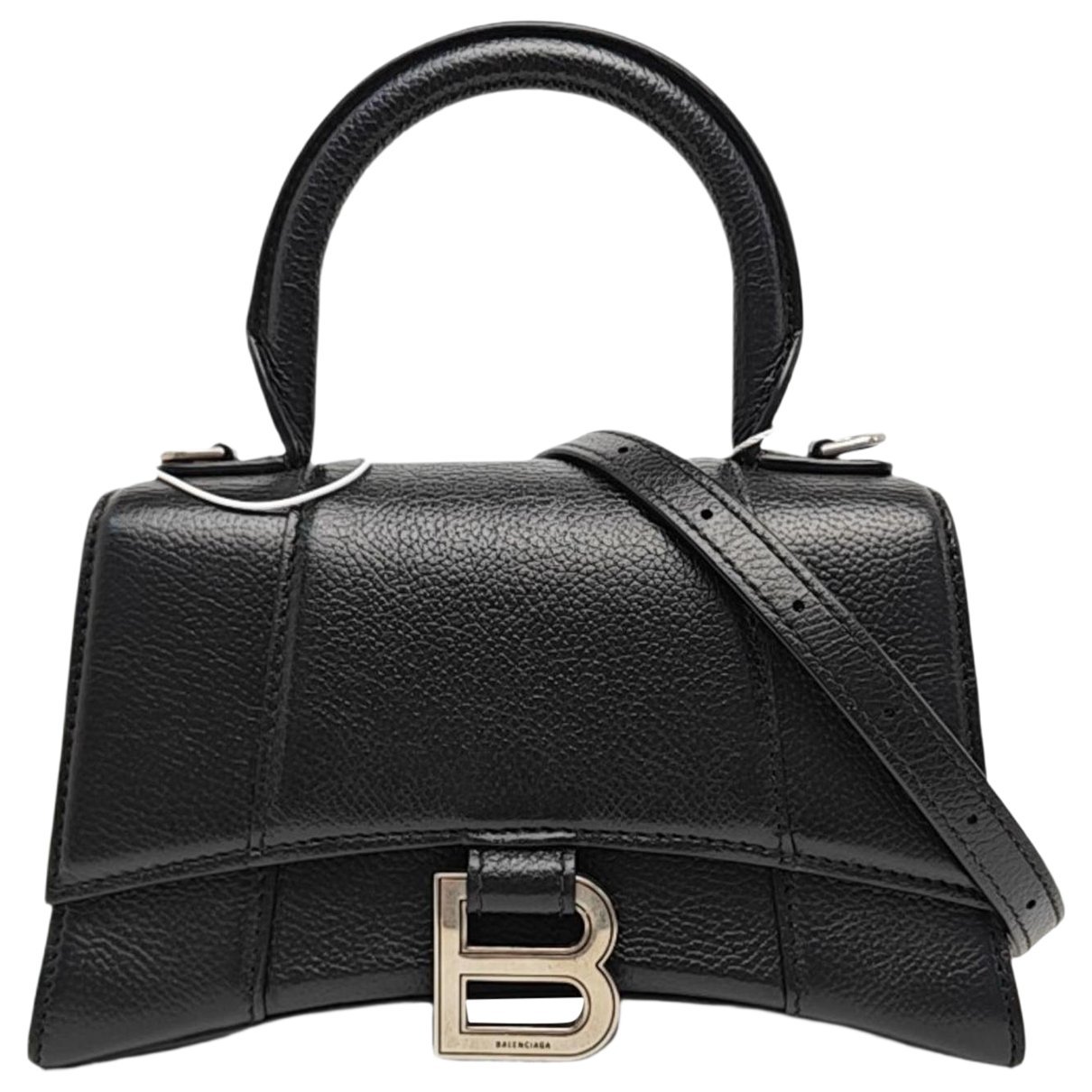 Hourglass leather handbag